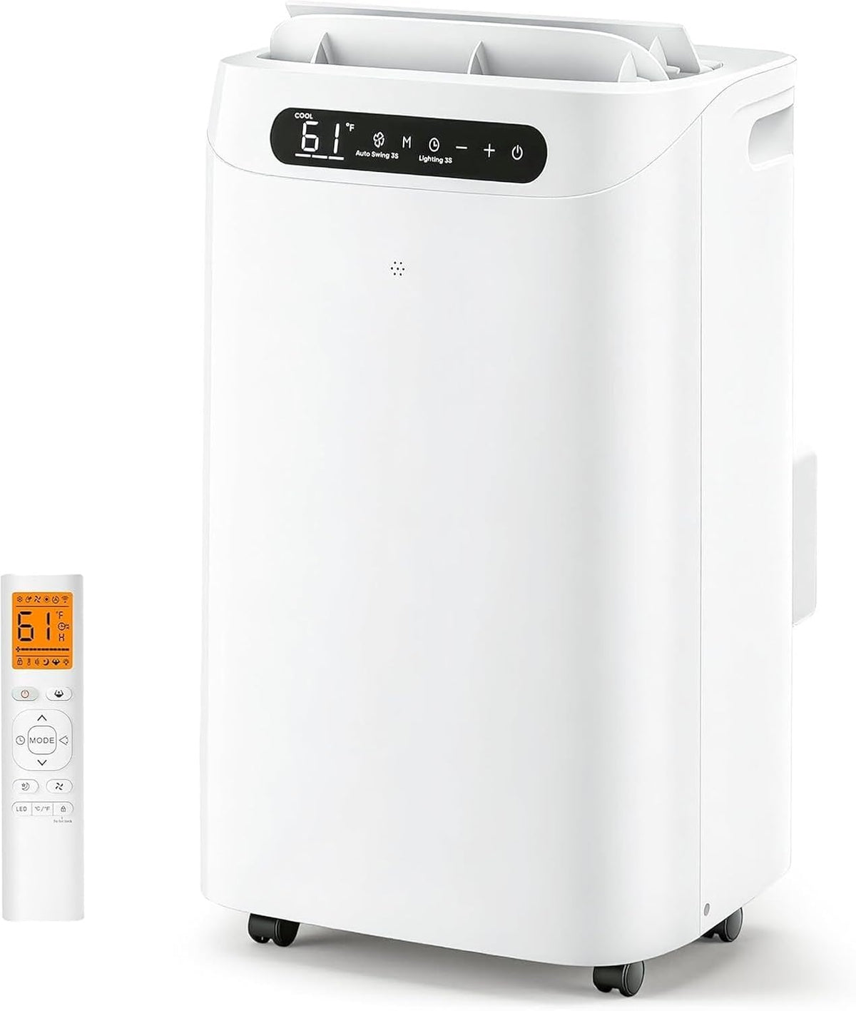 HUANQIN, Klimatyzator przenośny, 700 m, 000 BTU, Biały, pilot zdalnego sterowania