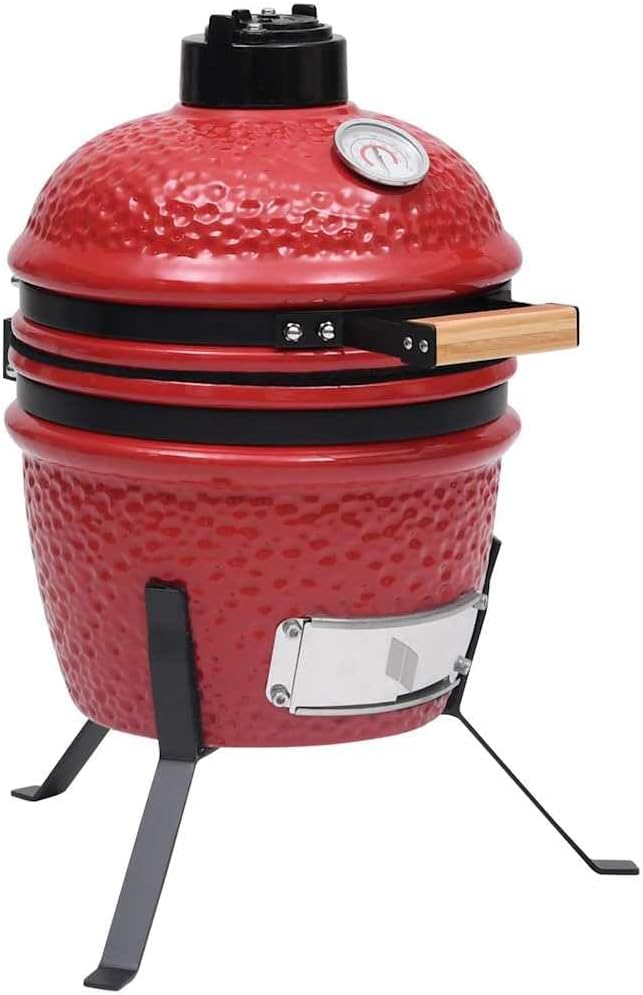 Runheo, Grille z węgla, 56 cm, Czerwony / Srebrny, stal nierdzewna, funkcja grilla