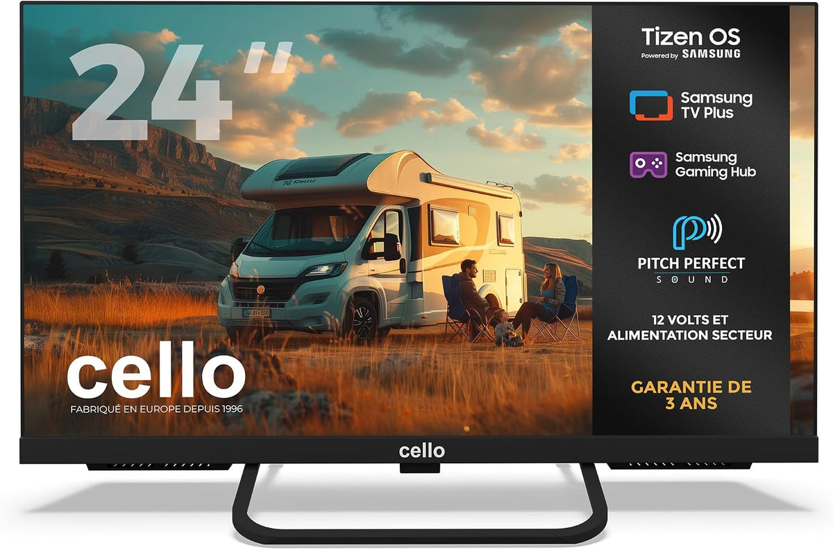Telewizor Smart TV, 24TZ, Cello, 24 cali, 12 V, Czarny, Bluetooth